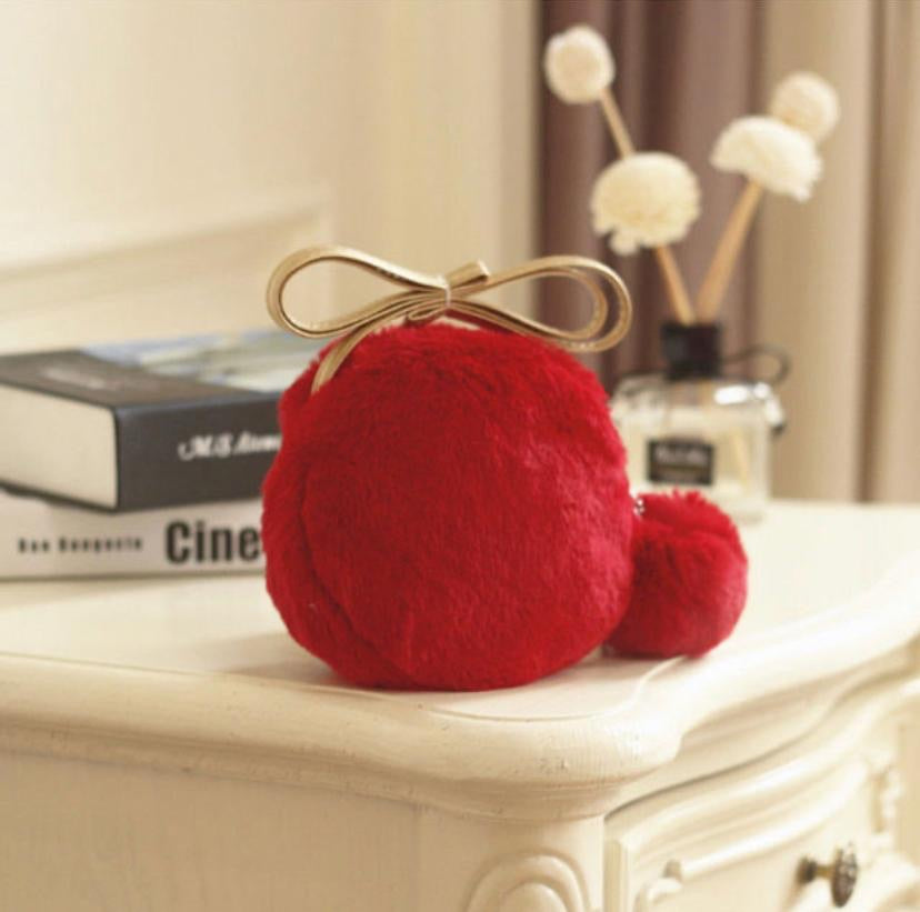Furry Pom Pom Purse