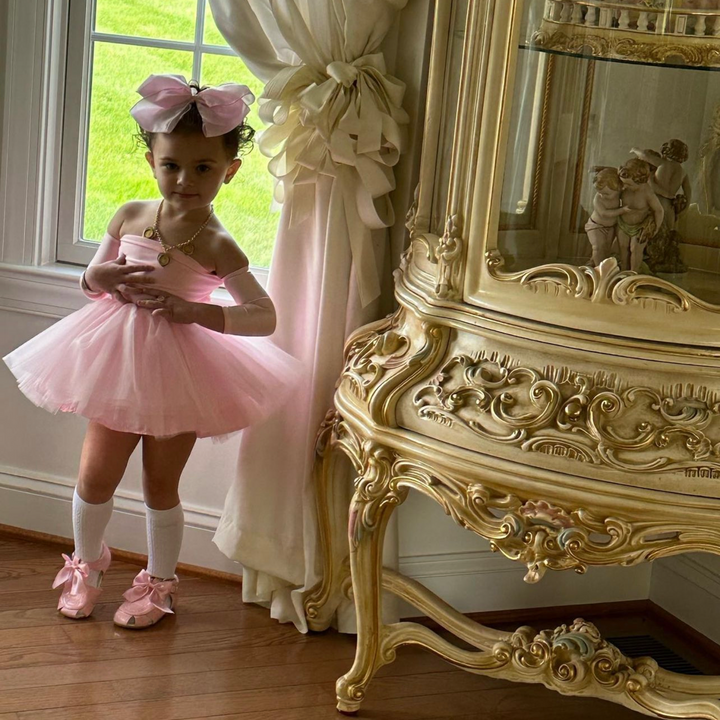 Off the Shoulder Pink Tutu Dress