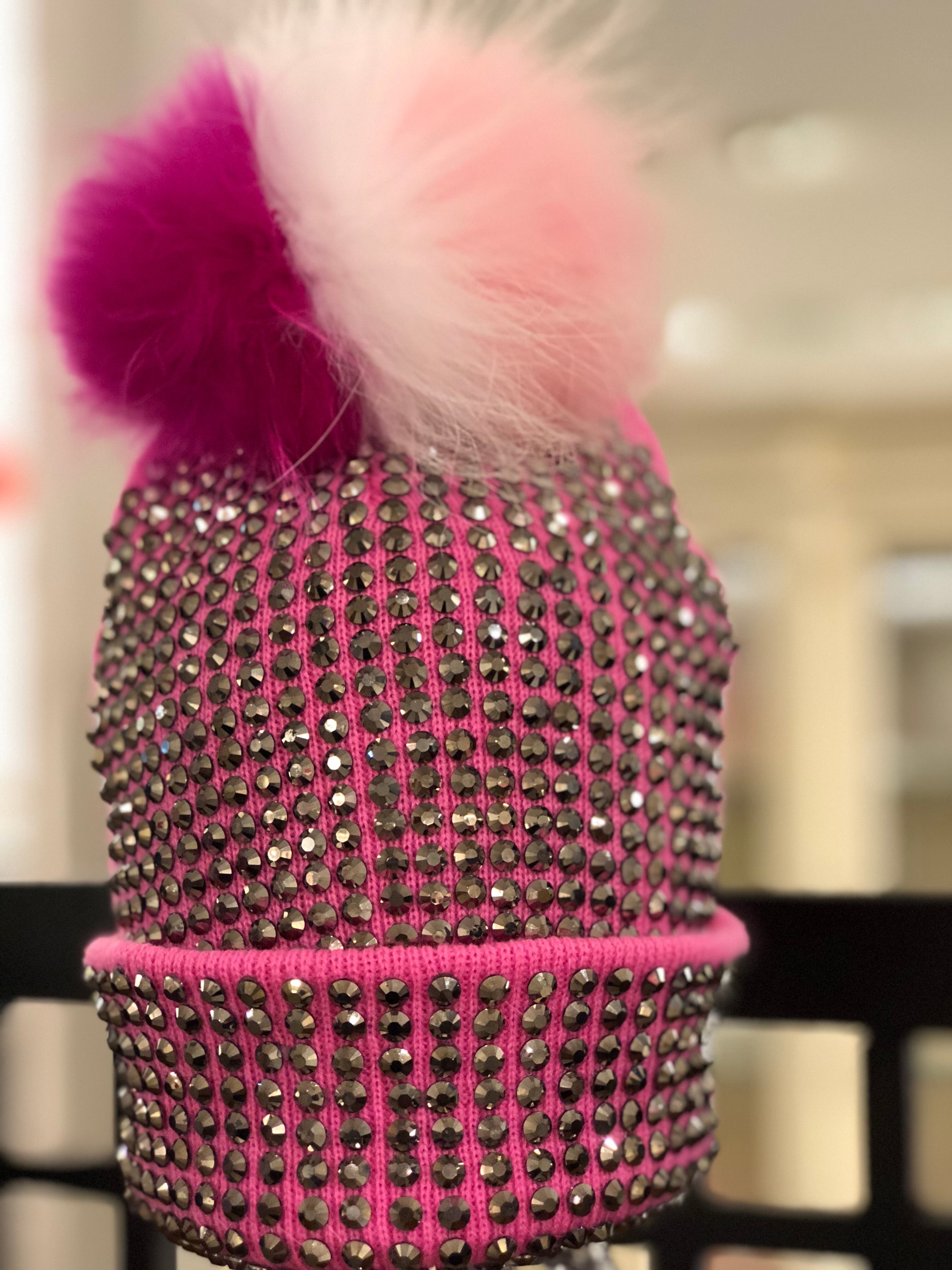 Hot pink/Multi Pom swatch