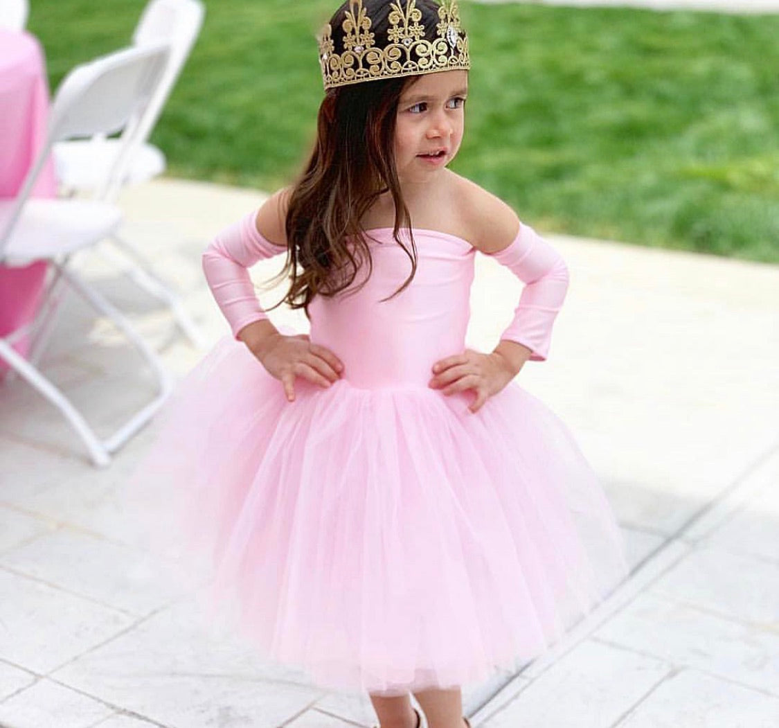 Off the Shoulder Pink Tutu Dress