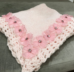 Pink Chenelle Blanket with Flower and Jewel