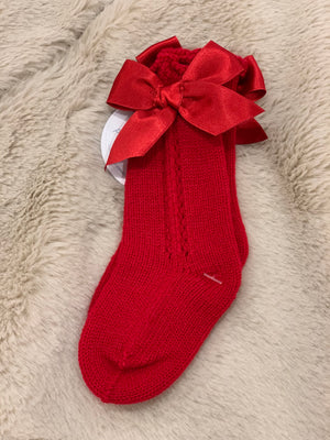 Juliana Knit Red Socks