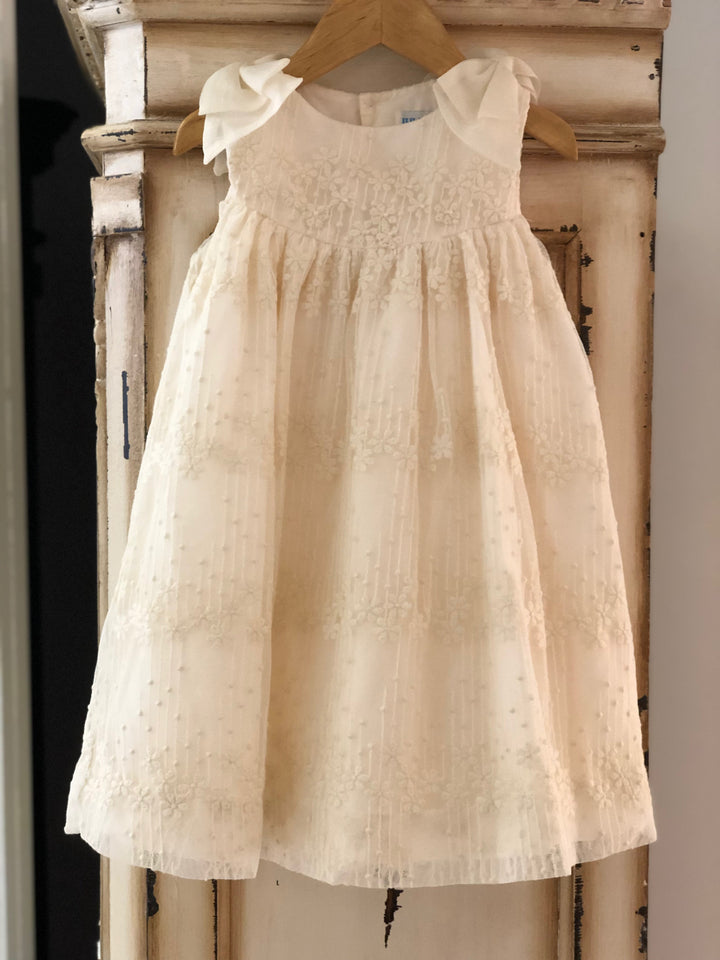 Luli & Me Embroidered Ivory Dress