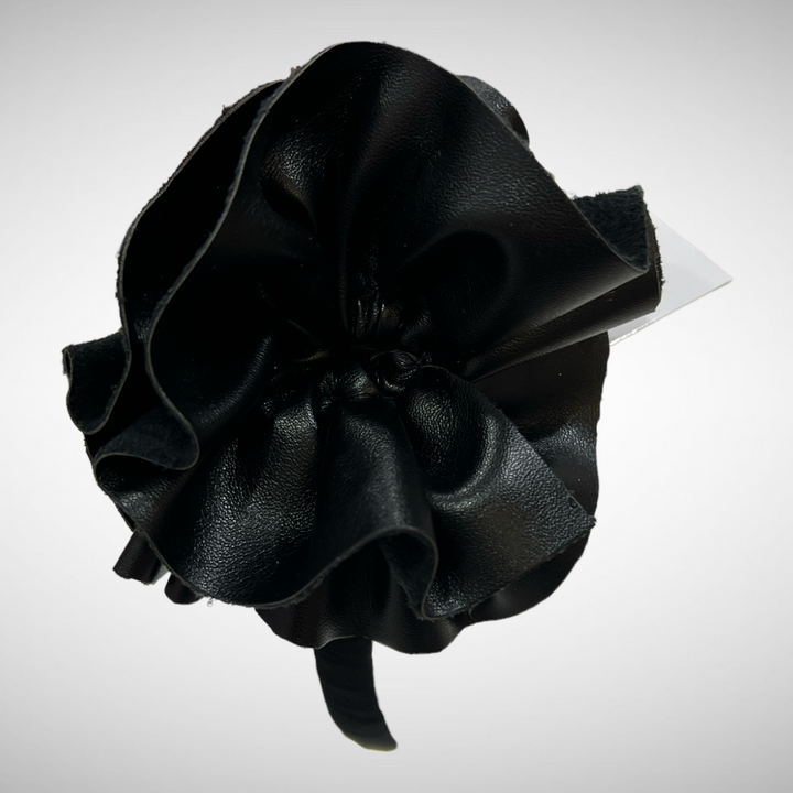 Black Pleather Clip or Headband