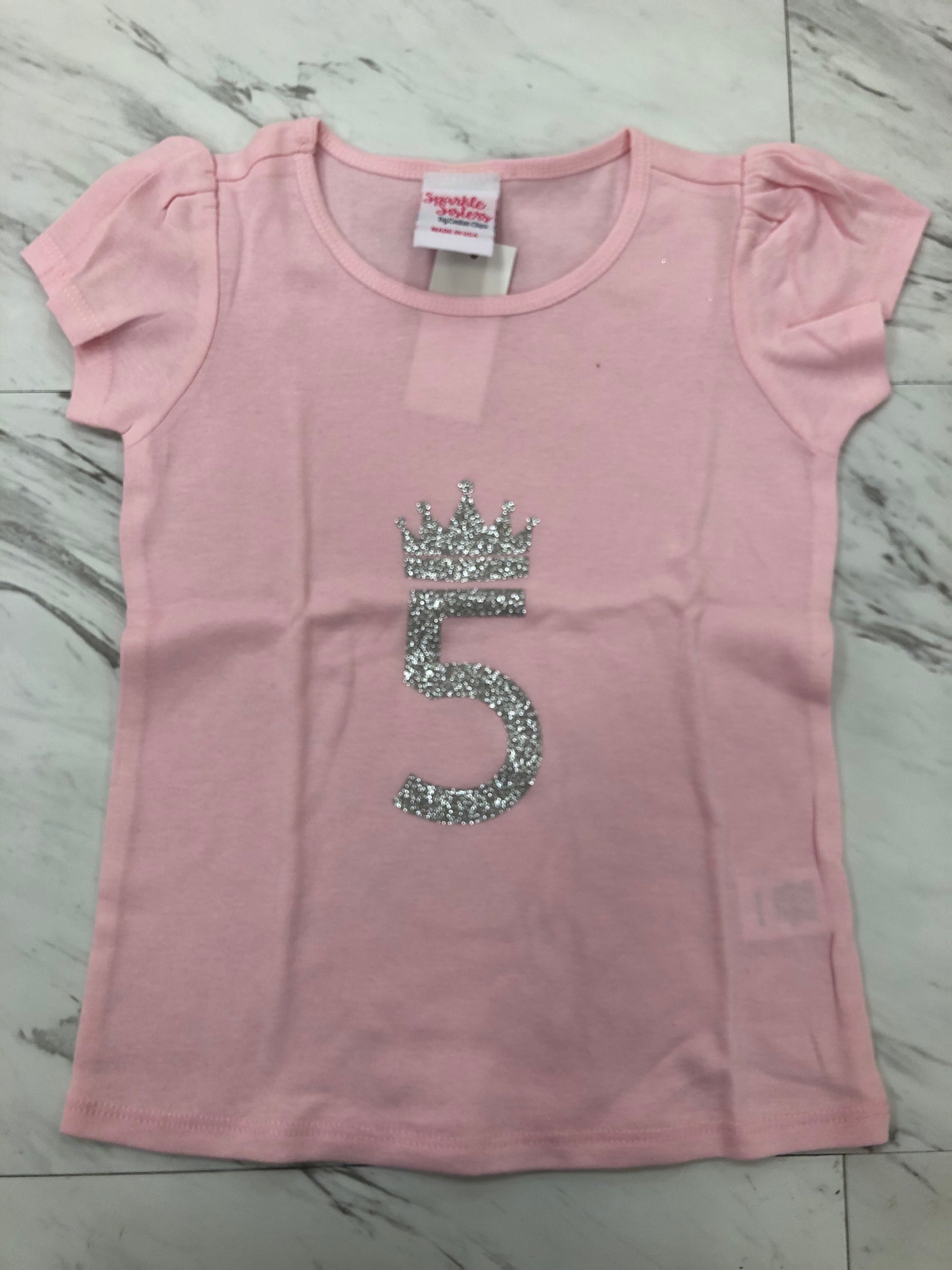 Silver and Pink Birthday Crown Shirt