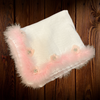 Crochet Blanket with Marabou Trim