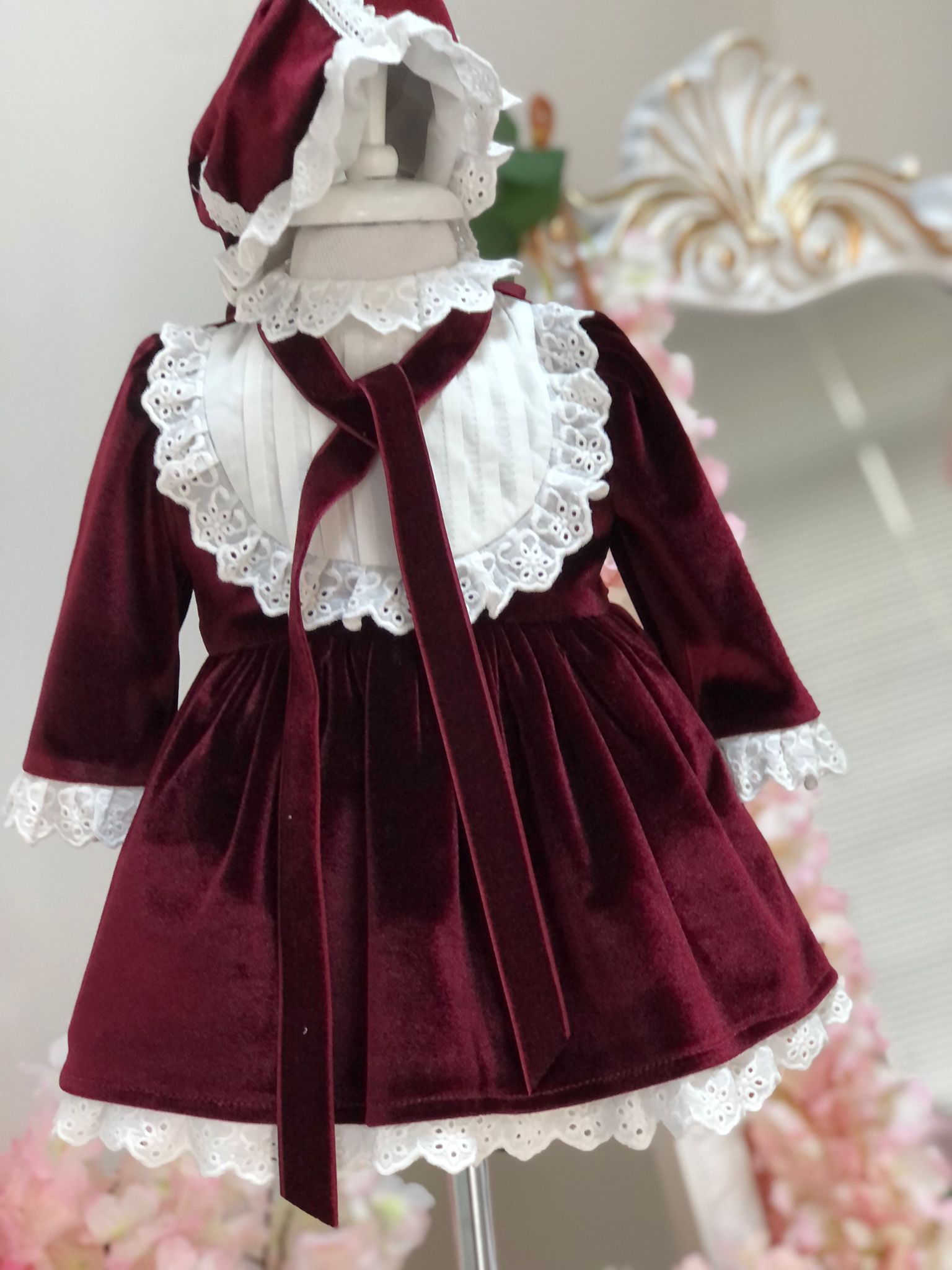 Burgundy Velvet Dress