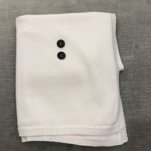 Cream Blanket with Large Buttons