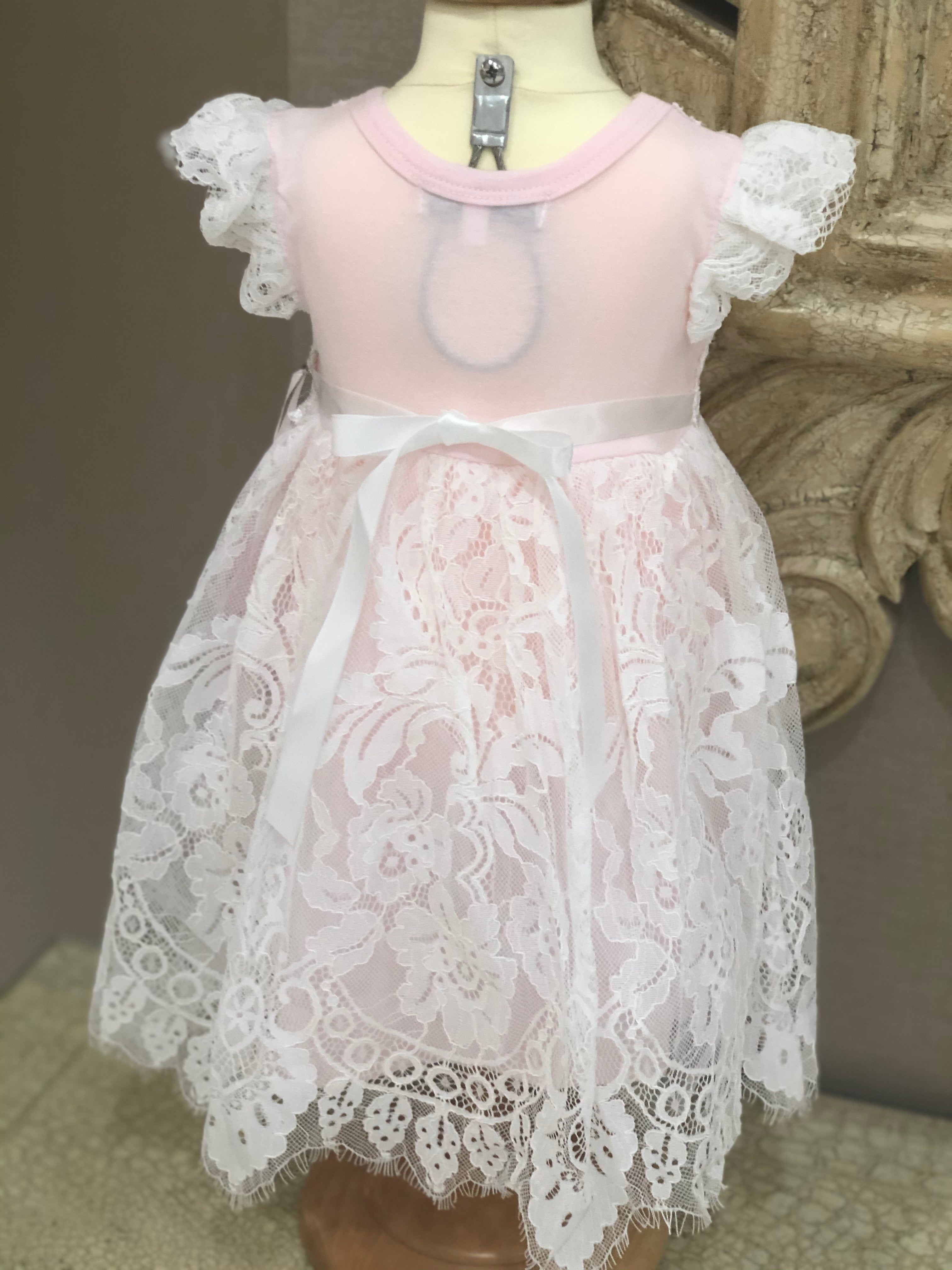 Pink Lace Long Dress