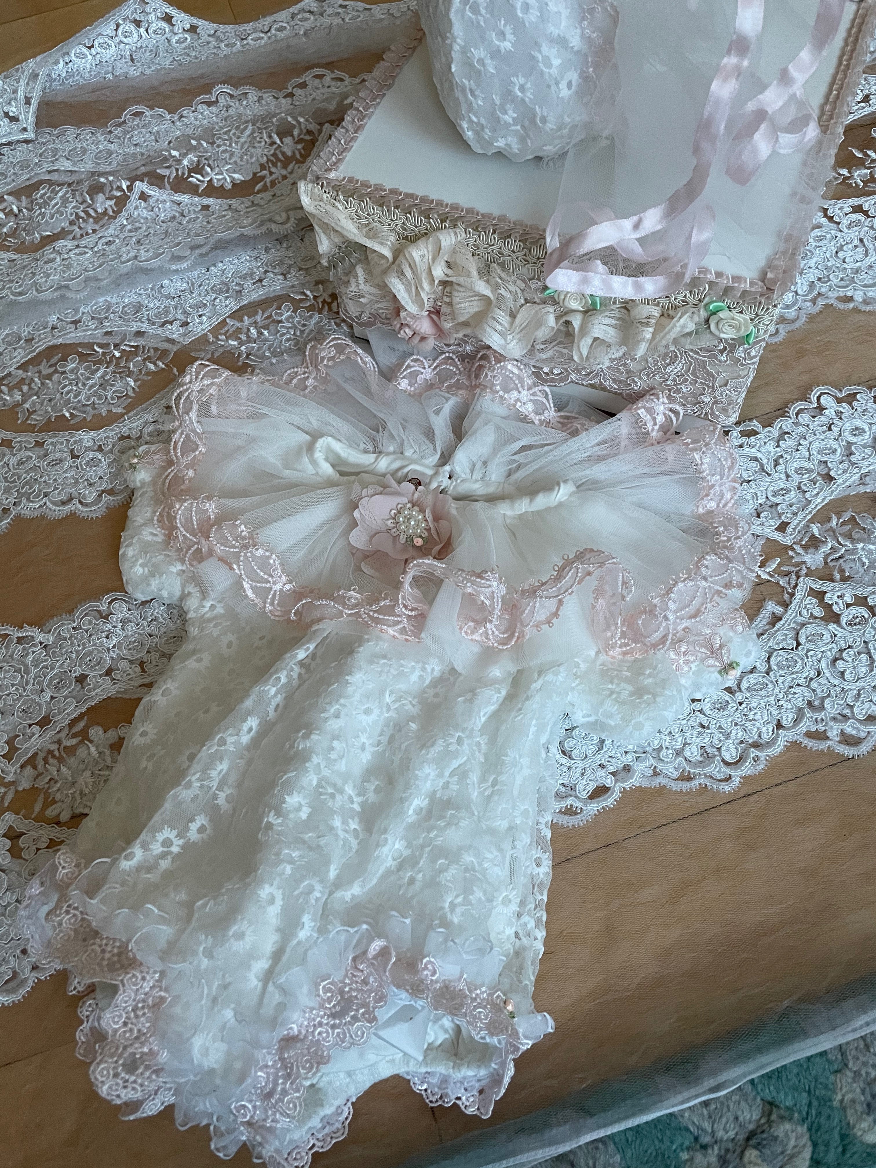 Lacey Heirloom Romper and Bonnet