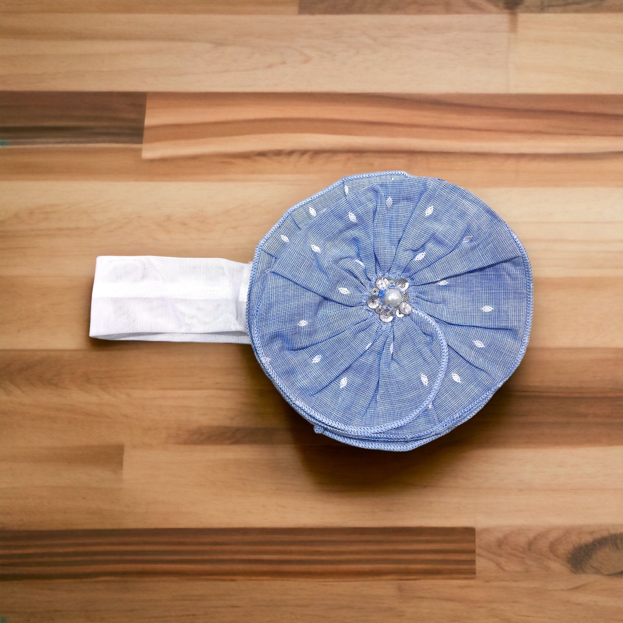 Sky Blue Fabric Headband or Clip