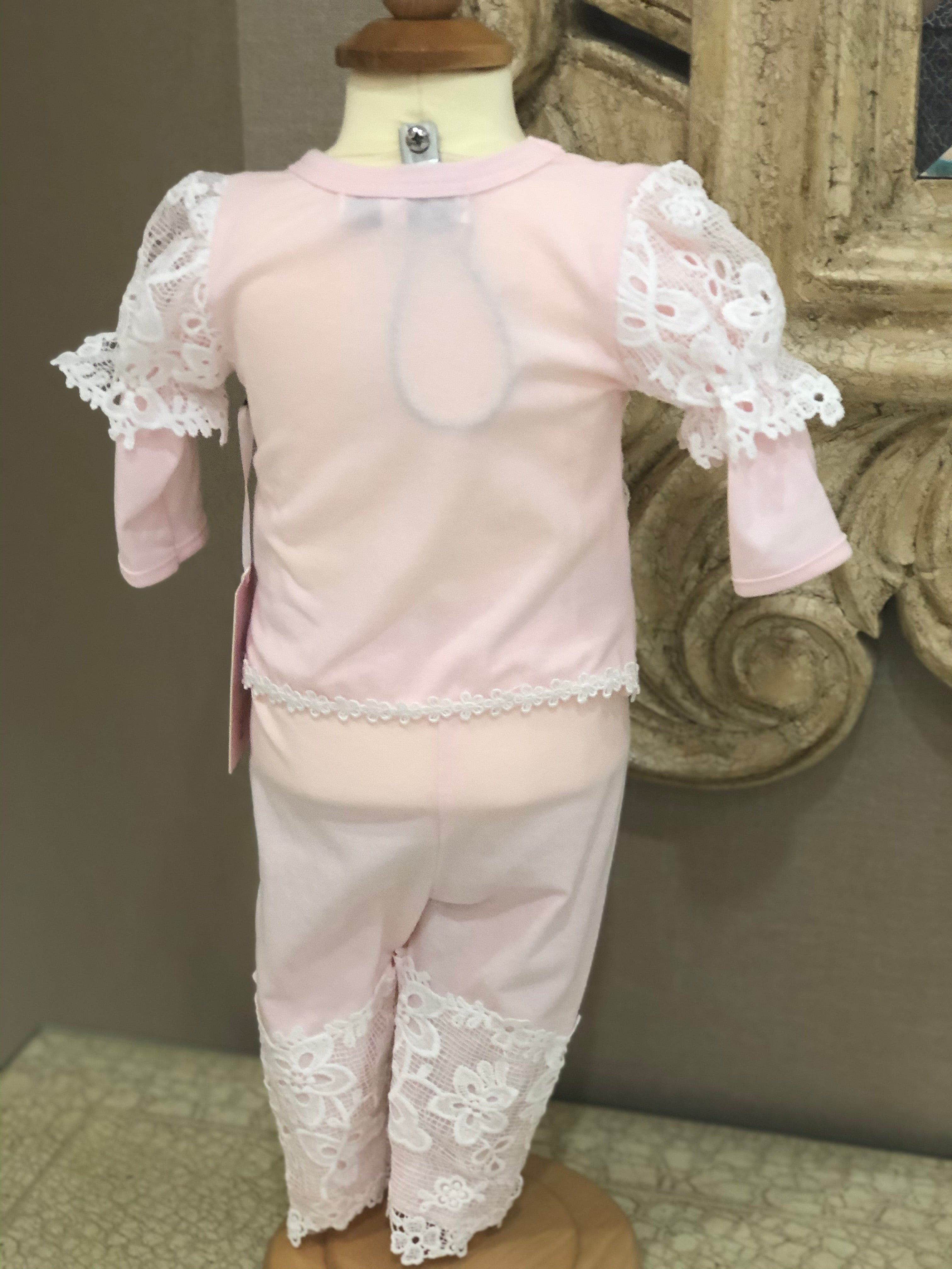 Pink and Ivory Layette Set