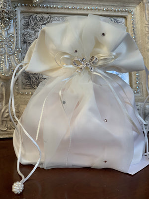 Satin Pouch in Ivory or White