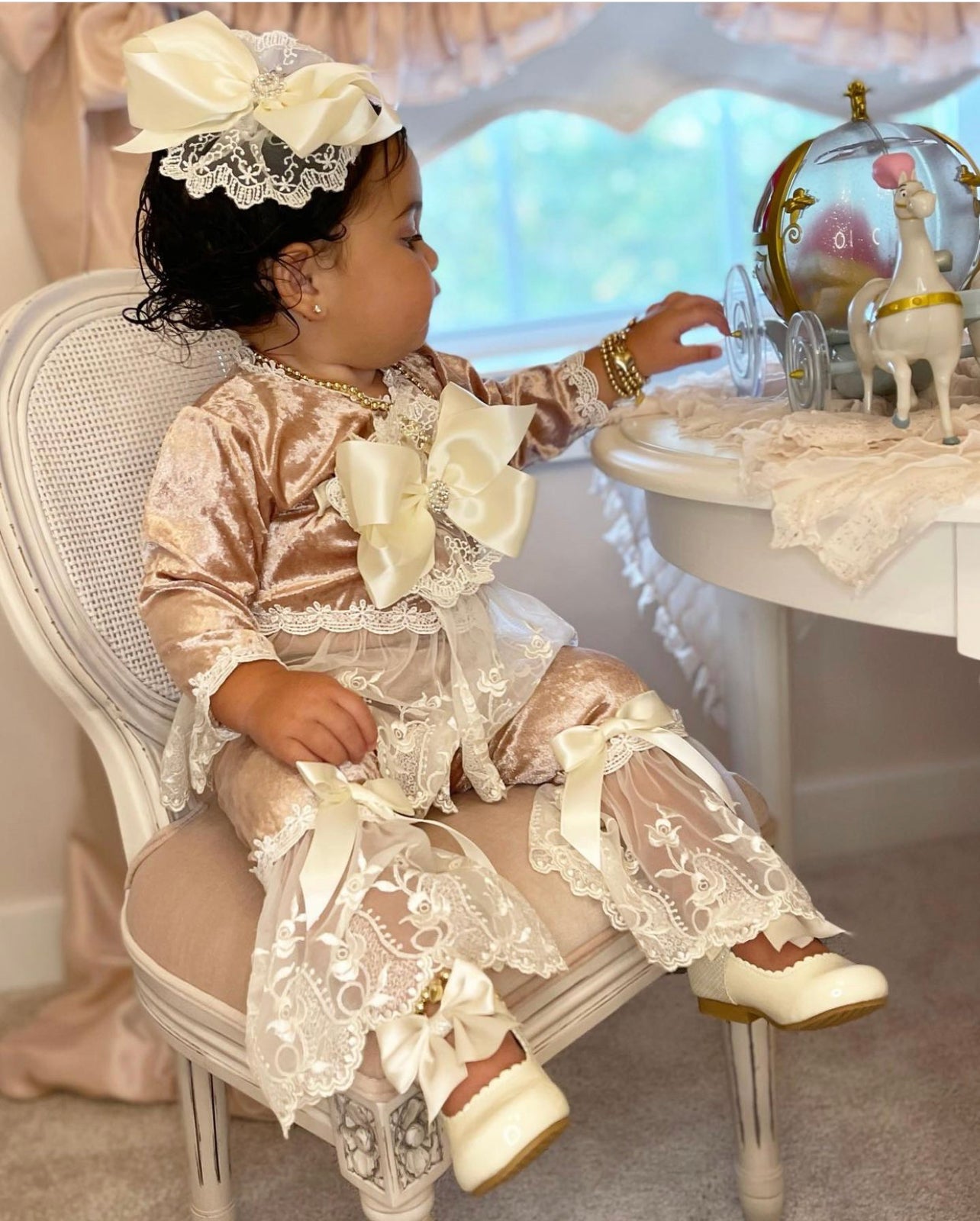 Lucia Velvet Set in Light Mauve