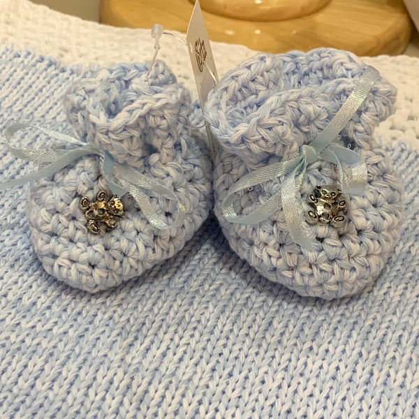 Blue Crochet Booties