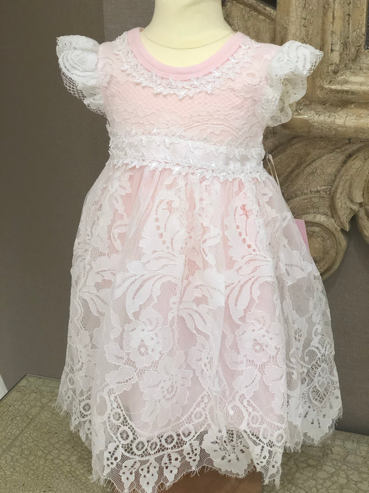 Pink Lace Long Dress