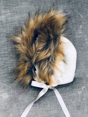 Juliana Knit Hat with Fur Trim