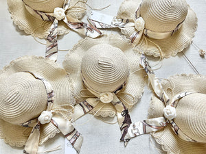 Mommy and Me Straw Ribbon Hat