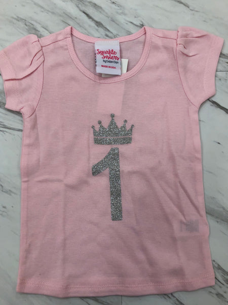 Silver and Pink Birthday Crown Shirt