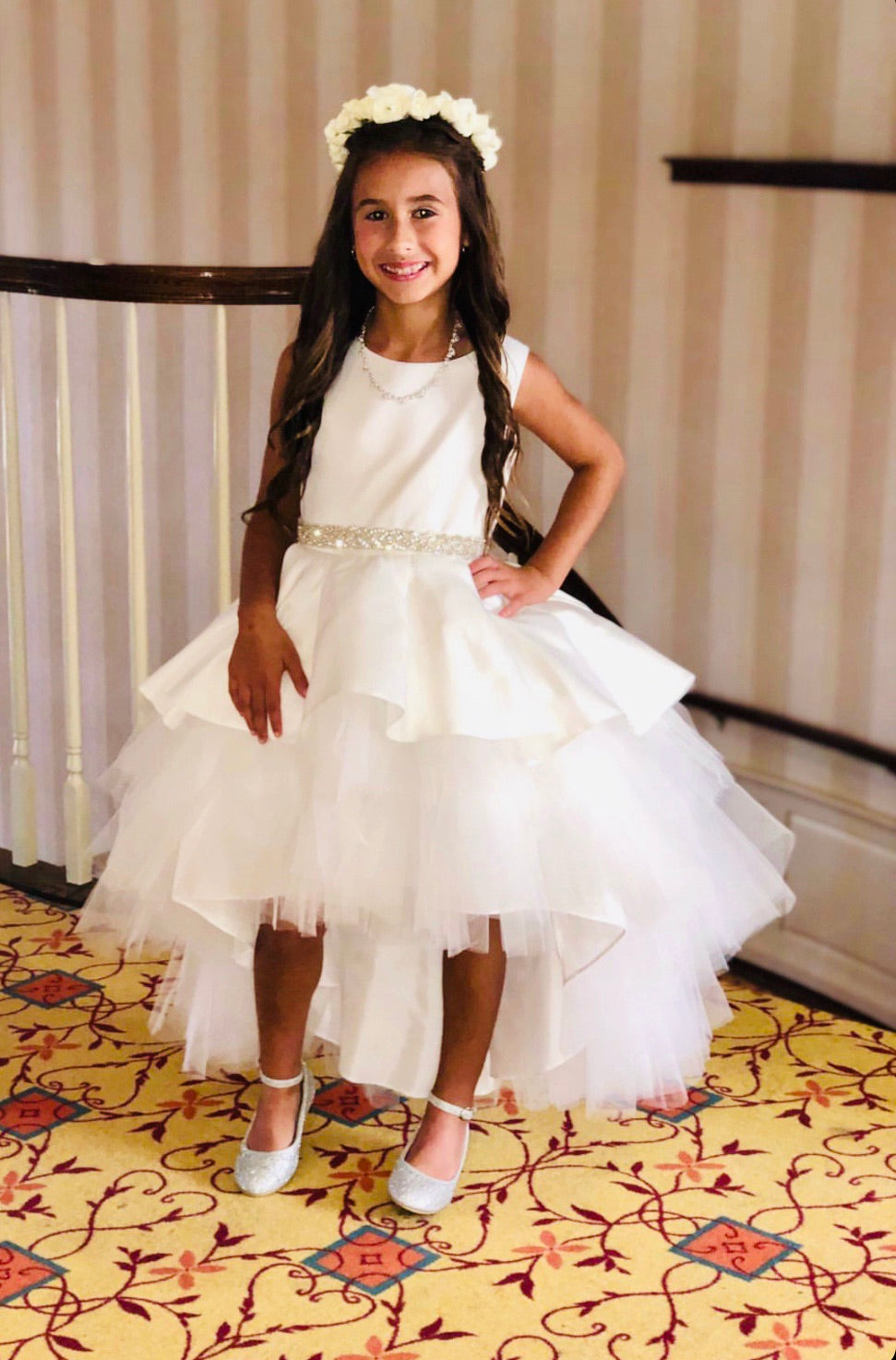 Satin High Low Dress in Pink, Ivory or Champagne