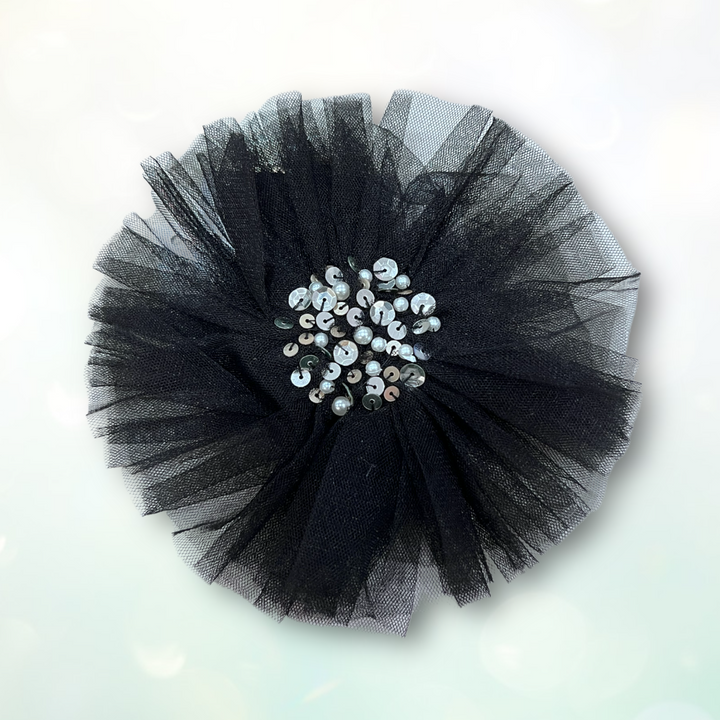 Black Tulle Clip or Headband