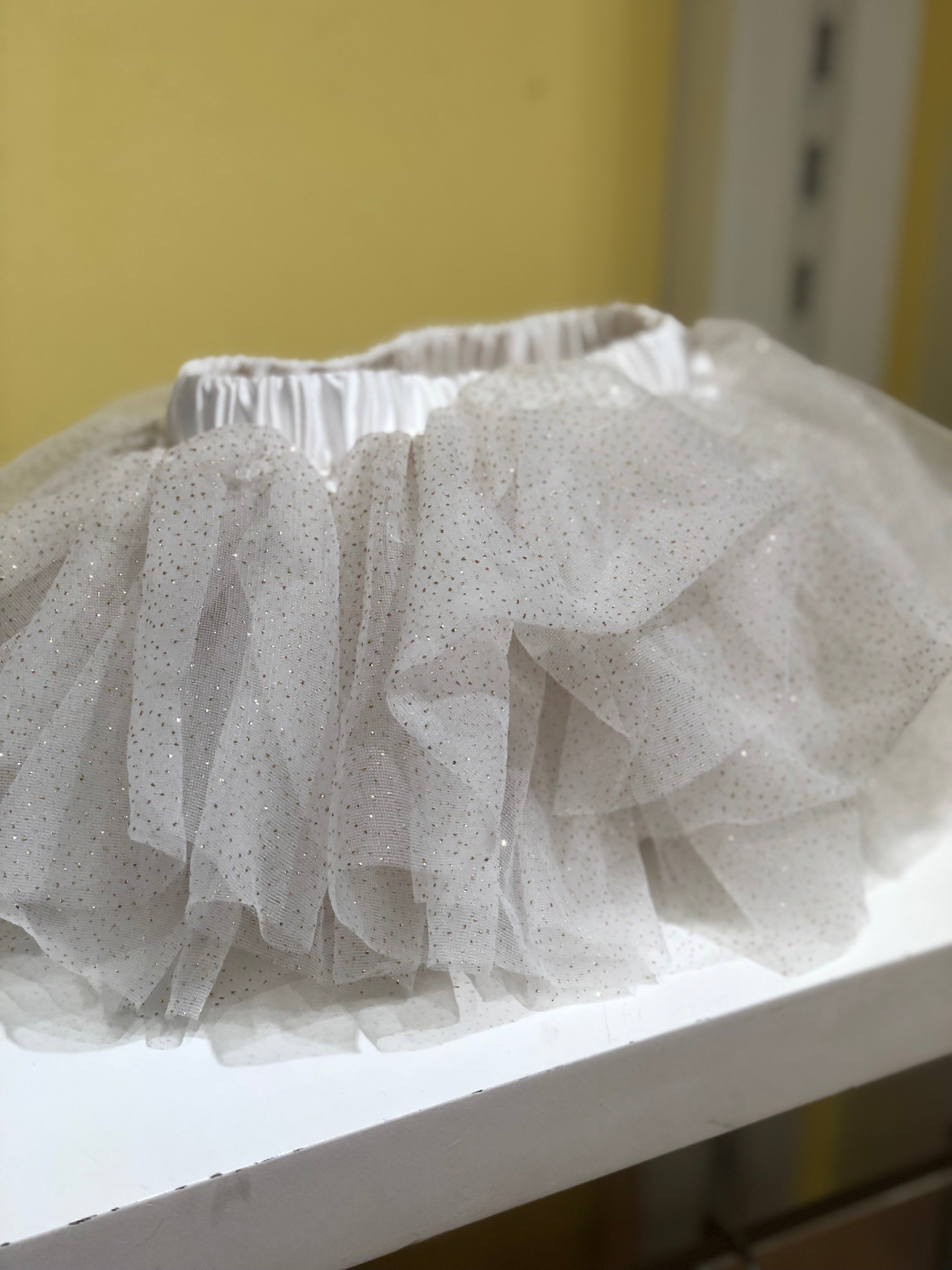 White and Gold Sparkle Tutu