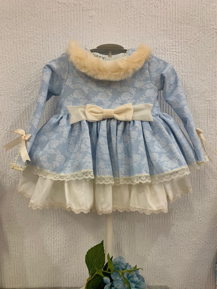 Presley Blue Fur Dress