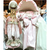Ivory and Pink Silk Bassinet