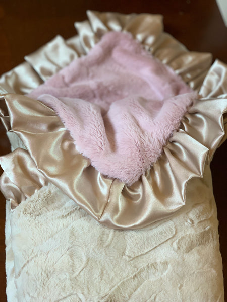 Coco and Blush Minky Blanket