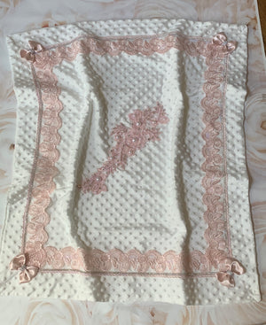 Minky Blanket with Lace Trim