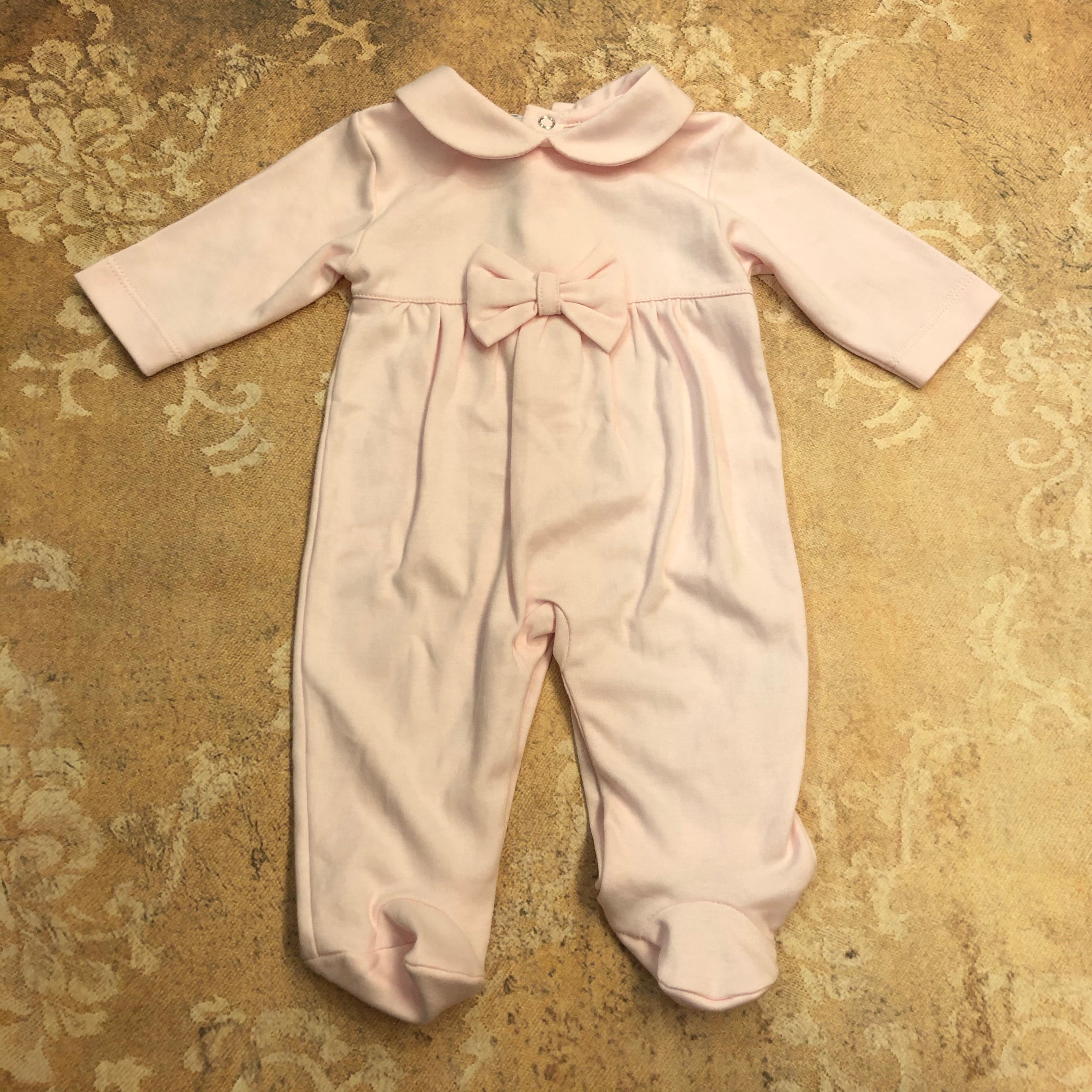 Pima Cotton Pink Bow Footie