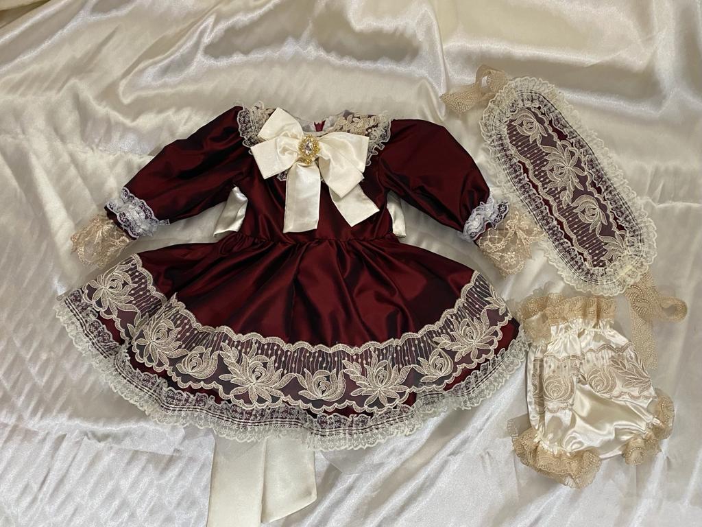 Burgundy Taffeta Dress