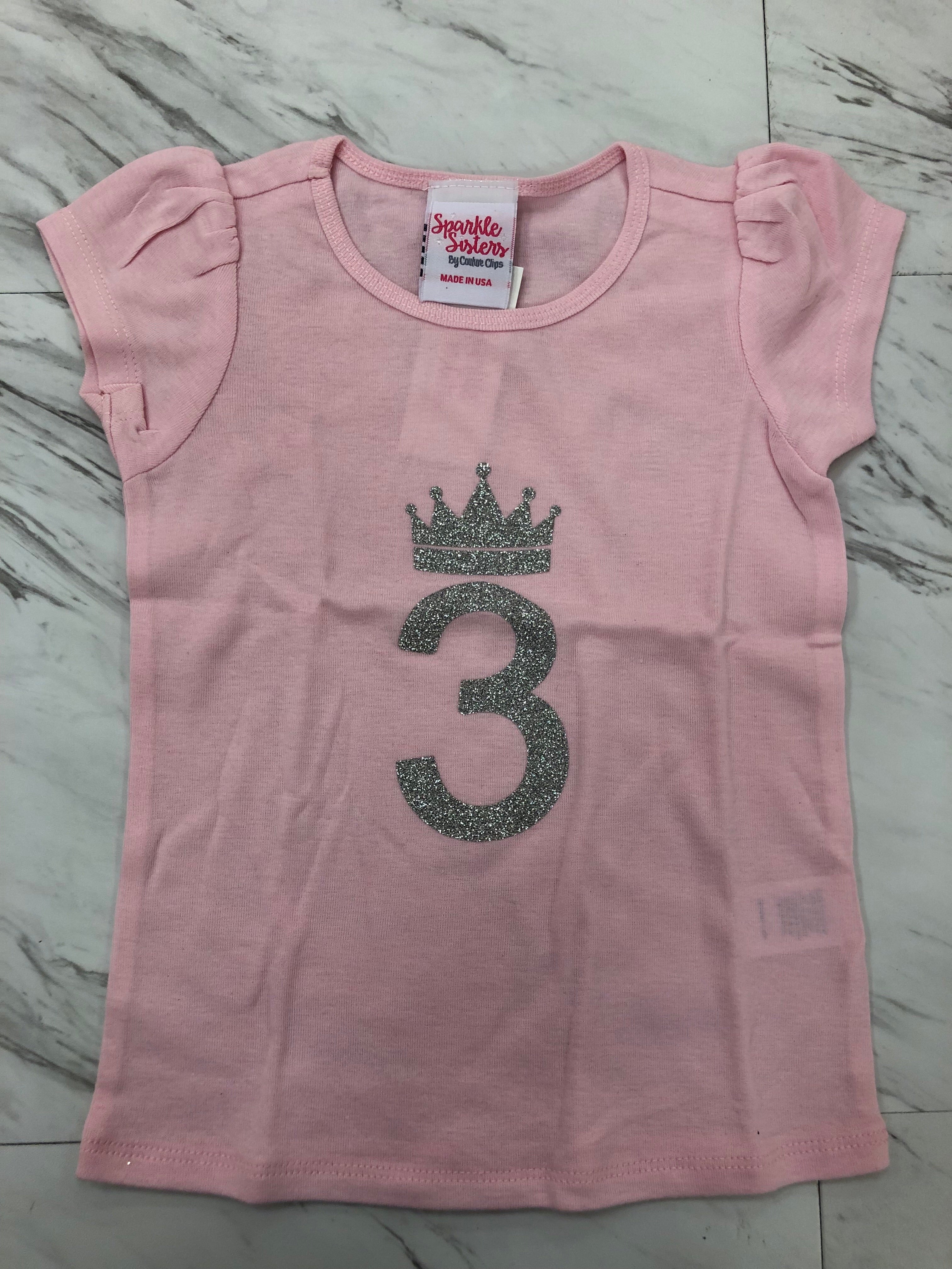 Silver and Pink Birthday Crown Shirt