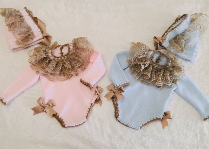 Onesie Knit and Bonnet