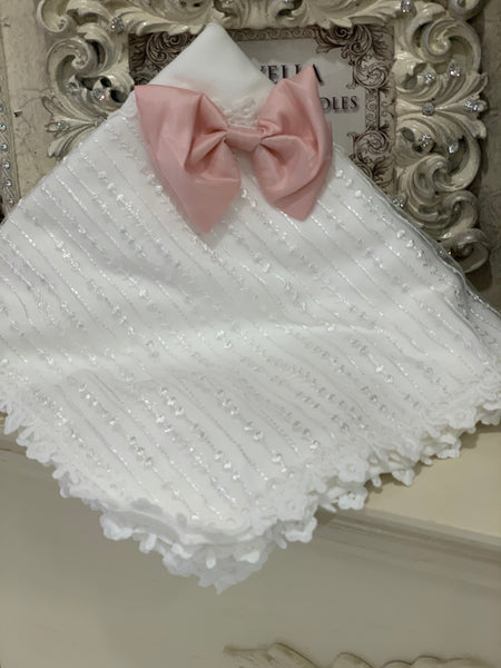 Antique White Blanket with Bow