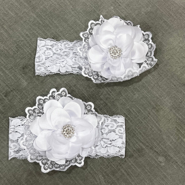 White Flower Lace Headband