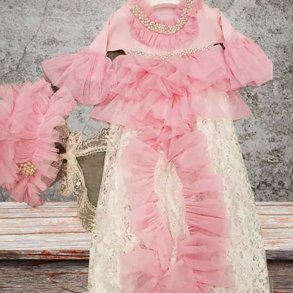 Heirloom Pink Ruffle Gown