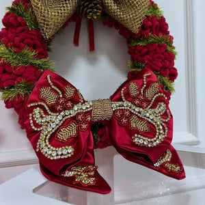 Red Beaded Hair Accessory