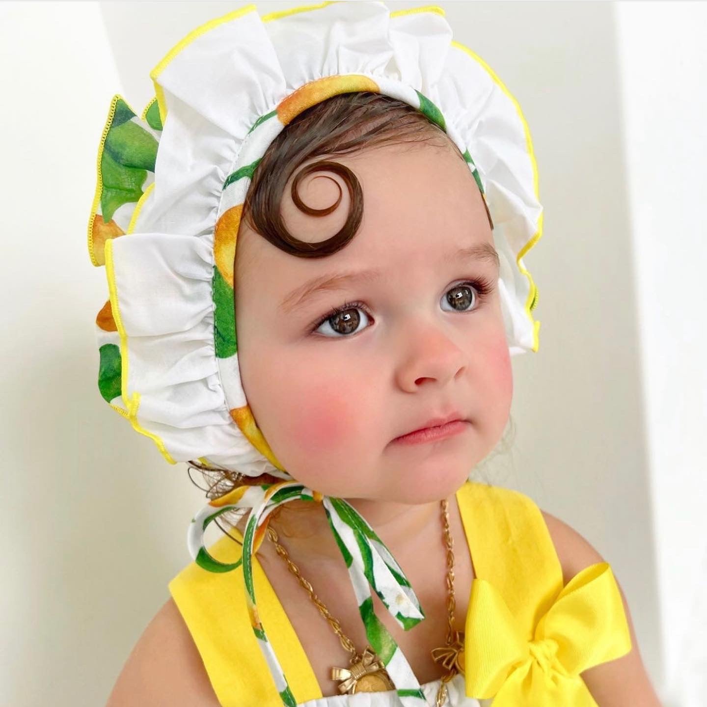 Lemon Dress and Bonnet
