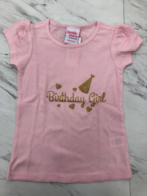 Pink Birthday Girl Heart Shirt