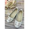 Petite Adele Satin Ribbon Flats In Ivory