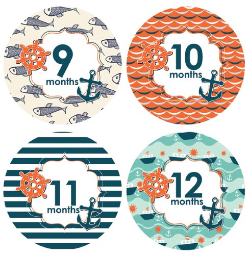 Nautical Milestone Stickers anchor baby