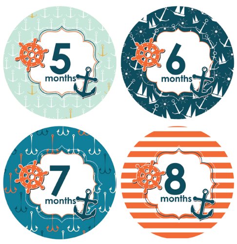 Nautical Milestone Stickers anchor baby