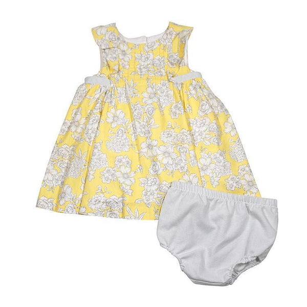 Luli & Me Sunshine Yellow Baby Dress with Bloomer