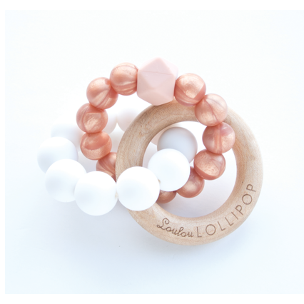 Metallic Teether in Smokey Quartz or Rose Gold