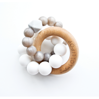 Metallic Teether in Smokey Quartz or Rose Gold