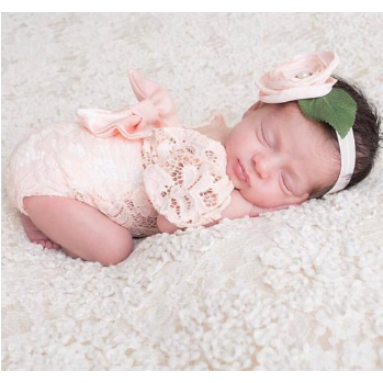 peach lace lnewborn onesie romper