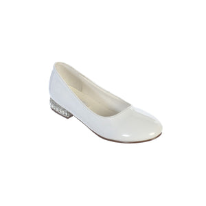 White Crystal Heel Shoe
