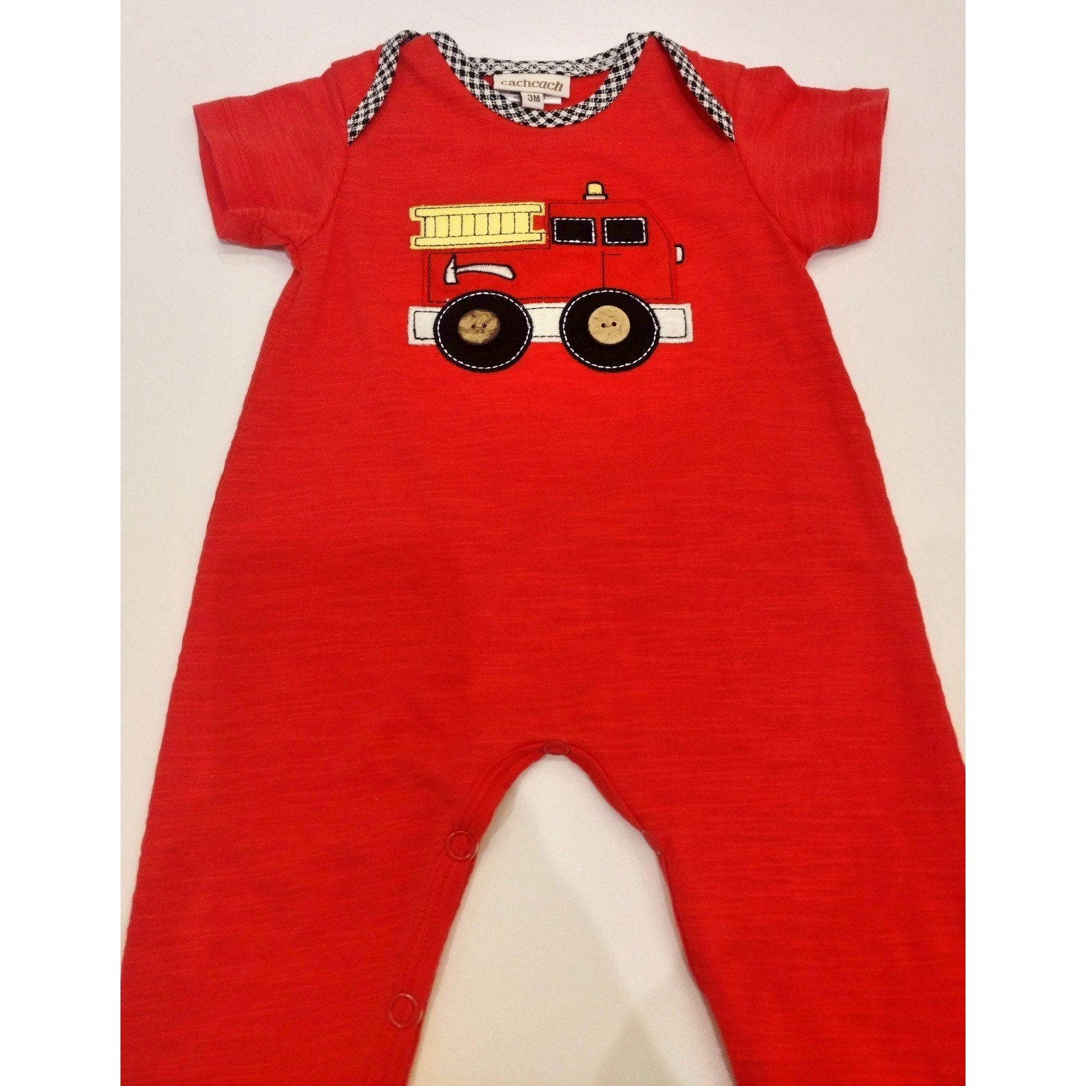 Cach Cach Firetruck Romper and Cap