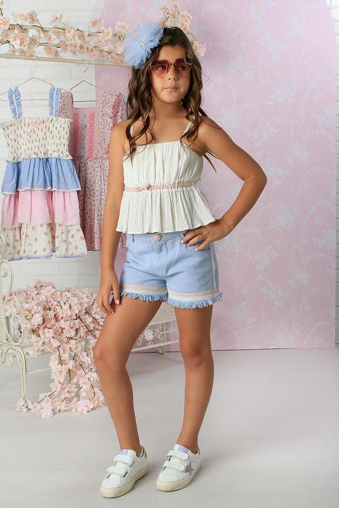 Sky Denim Short Set